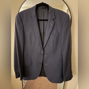 Boss Dark Blue Textured Blazer
Super 110